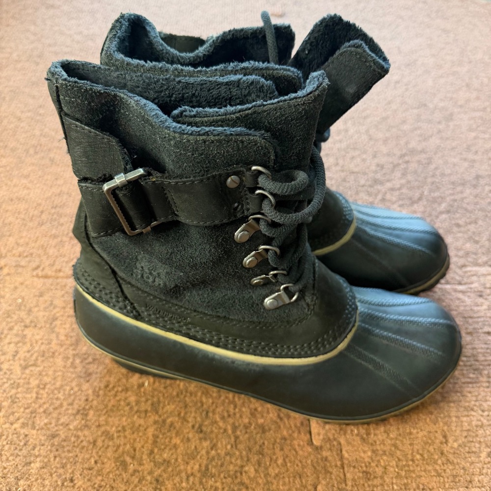 Sorel Slimpack Riding Tall II Boots Black Waterproof Leather Suede NL2125-010 9